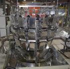 Used Ishida Model RVE-216B-1D/30-PB 16 head smooth bucket combination scale, 3000 liter buckets, booster hoppers, booster buckets with dual discharge